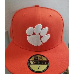Clemson Tigers Paw Logo Hat Cap Size 7 59FIFTY Fitted NCAA Orange New Era